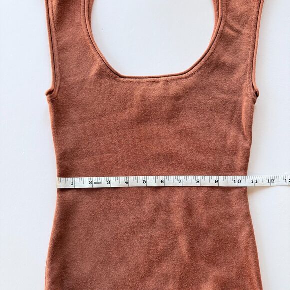 NWOT Modern Citizen Alexis Knit Open Back Scoopneck Tank Sweater in Burnt Sienna - Picture 11 of 11